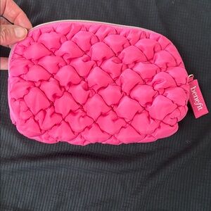 Benefit Fuchsia Quilted Makeup Pouch